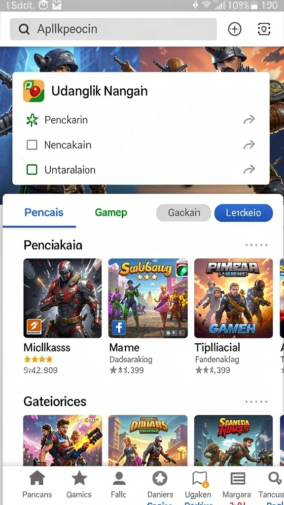 Tangkapan layar dari menu karakter yang dapat disesuaikan.