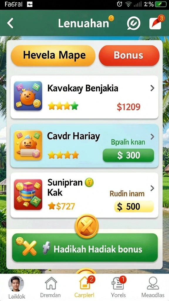 Pemandangan menakjubkan dari level baru.