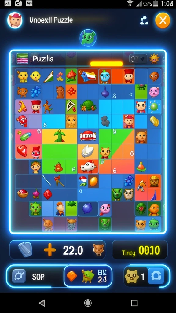 Screenshot aplikasi PGKING dengan karakter menarik.