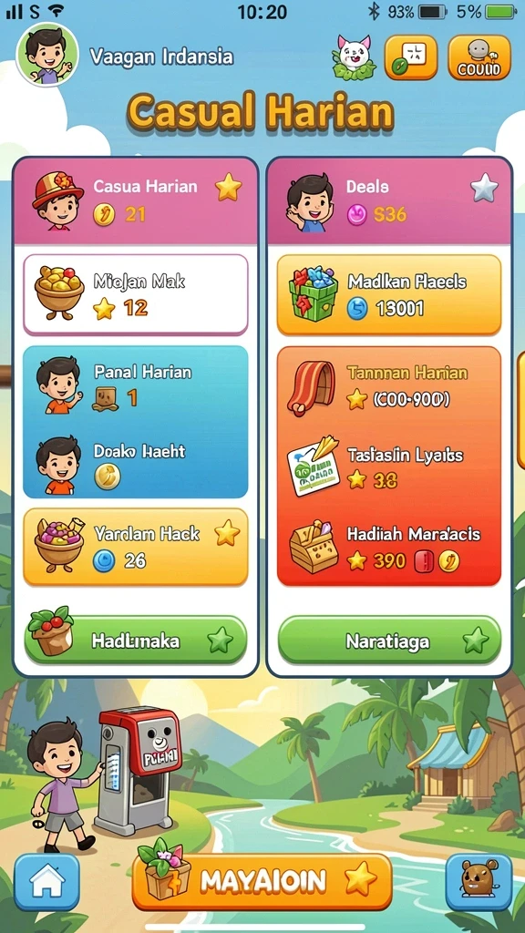 Screenshot menunjukkan karakter unik dalam POLOTOTO.